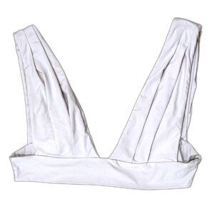 Monday Swimwear Women's Aruba Top Bikini White Size V/VV (12/14) Tie Back V-Neck